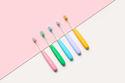 The Twelve Step2 Toddler Toothbrush Pastel – (Monthly Replacement Reminder), (Korean BBC Bristles), (12 Fun Rainbow Colors), Soft Tooth Brush for Ages 1-3, 12-Pack