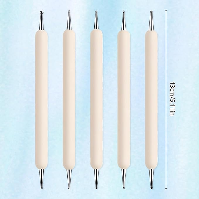 15 Pcs Clay Sculpting Tools Set Ceramic Ball Stylus Polymer Clay Tools Air Dry Clays Silicone Sculpting Tool for Carving, Dotting, Embossing, Shaping, Molding Nail Art