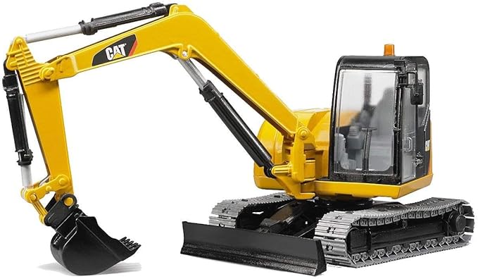 Bruder Toys - Construction Realistic CAT Mini Excavator Vehicle with Rotatable Cab and Removeable Shovel - Ages 3+