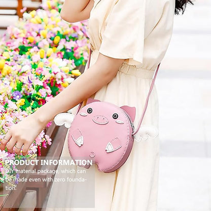 NUOBESTY 1 Set Handbag DIY Womens Suits DIY Sewing kit Girls Purse Making kit Piggy Bag for Women Purse Making kit Girl Animal Purses for Women Kids Craft Art Polyester Bags Jewelry Child