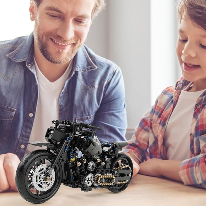 RiceBlock Motorcycle Toys Building Blocks Set, 1:8 Scale Model Gift, Suitable for Motorcycle Models for Boys Age 8-12, 575 Pieces