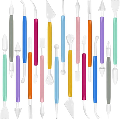 Clay Tools 18PCS Air Dry Clay Double-Ended Tool Kit Plastic Clay Sculpting Tools Set for DIY Pottery, Modeling Molding Polymer Clay