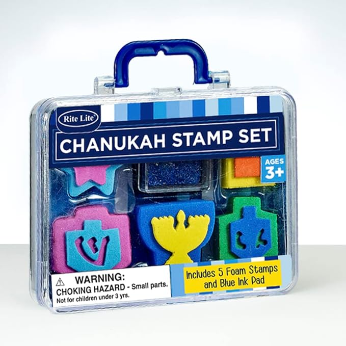 Chanukah Rubber Stamp Kit Craft for Children 5 stamps with ink pad