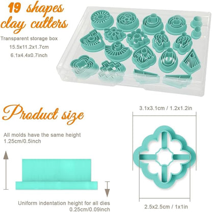ORIGACH 19 Pcs Geometric Irregular Shape Polymer Clay Cutters Set Boho Earring Clay Cutter DIY Craft Supplies for Earring and Jewelry Making