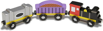 Melissa & Doug Wooden Magnetic Train Cars - 8 Piece Educational and Skill-Building Wooden Toy for Boys and Girls Magnetic Train, For Toddlers And Kids Ages 3+