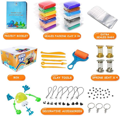 ESSENSON Modeling Clay Kit - 36 Colors Air Dry Magic Clay, DIY Molding Clay with Sculpting Tools, Kids Art Crafts Best Gift for Boys & Girls Age 3-12 Year Old