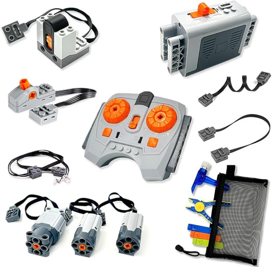 10-in-1 Motor Kit Compatible with Lego Technic, Motor Set with Powerful Motors, Advanced Control Functionality, Ultimate Compatibility, with Building Block Tool Kit