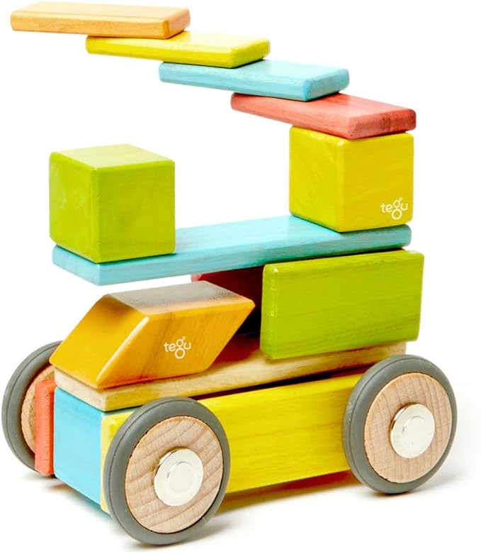 42 Piece Tegu Magnetic Wooden Block Set, Tints, 1-99 years old