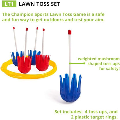 Champion Sports Indoor/Outdoor Horseshoe Set Red