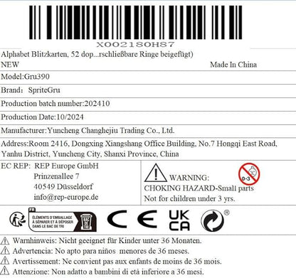 Alphabet Flash Cards, 52 Double Sided Cards Uppercase & Lowercase Letter Cards, Letters and Sight Words Learning Cards for Preschool and Toddlers Learning (2 Reclosable Rings Attached)