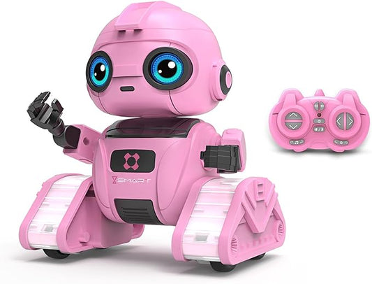 Robot Toys for Boys and Girls, Rechargeable Remote Control Robot with Auto-Demonstration, Light Projection, Dance Moves, Music, and Gesture Sensing –Toy Robot Gifts for 6+ year old Girls (Pink)