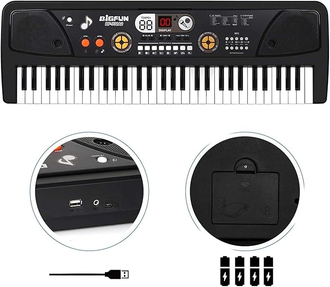 Keyboard Piano for Kid - 61 Key Fun Electronic Toddler Kids Pianos with LED Screen & Microphone! Unlock Creativity | Spark Joy in Music | Fantastic Gifts for 3-8 Year Old Boys & Girls