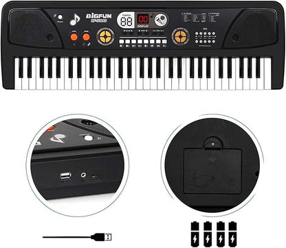 Keyboard Piano for Kid - 61 Key Fun Electronic Toddler Kids Pianos with LED Screen & Microphone! Unlock Creativity | Spark Joy in Music | Fantastic Gifts for 3-8 Year Old Boys & Girls