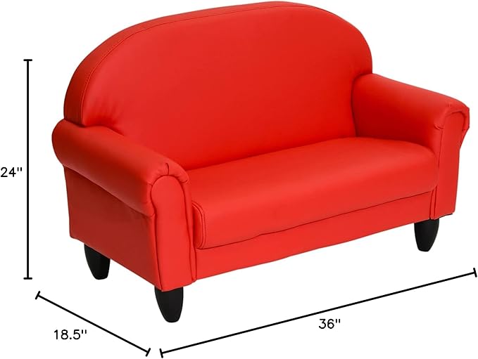 Children's Factory As We Grow Toddler Sofa, Flexible Seating for Daycare or Preschool, Kids Reading Couch, Playroom Furniture, Red