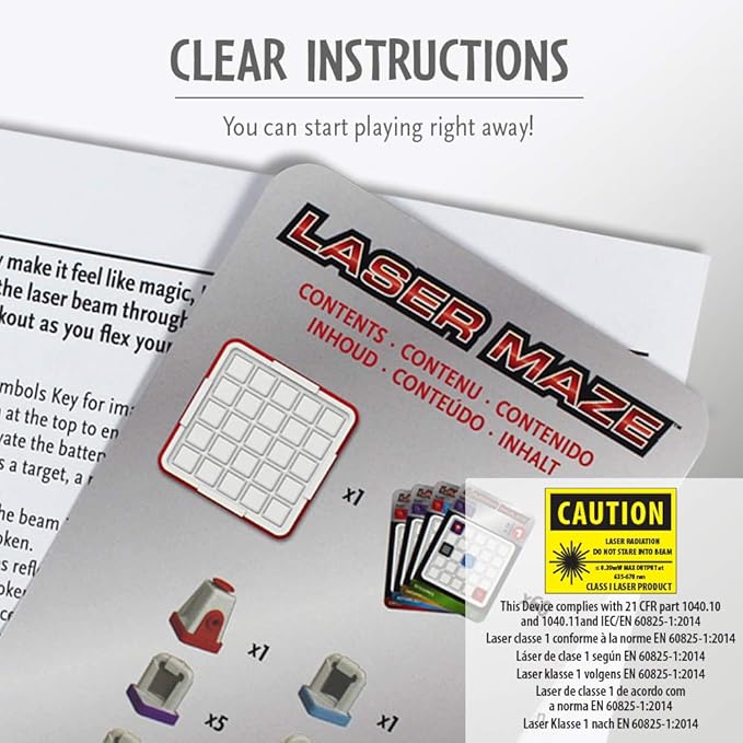 Think Fun Laser Maze (Class 1) Brain Game and STEM Toy for Boys and Girls Age 8 and Up – Award Winning and Mind Challenging Game for Kids (44001014)