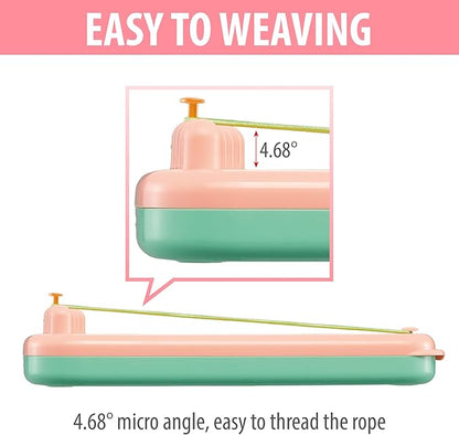 Chilpals Friendship Bracelet Making Kit for Girls,Arts and Crafts for Kids Ages 8-12,Birthday Gifts Ideas for Girl 7 8 9 10 11 Year Old - 2 in 1 Bracelets String Maker Toys Set (Pink)