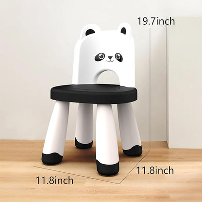 Kids Plastic Chair, Durable and Lightweight Kids Chair,11" H Seat, Indoor or Outdoor Use for Toddlers Boys Girls Birthday Gifts (Black)