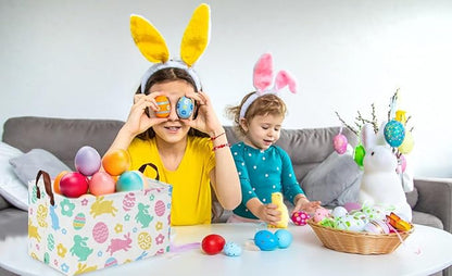 Rectangular Easter Baskets, Easket Basket for Kids.Bunny Easter Basket with Handles.Boys and Girls,Easter Bunny Eggs Decor,Toys,Books,Easter Gifts (Easter Rabbit)