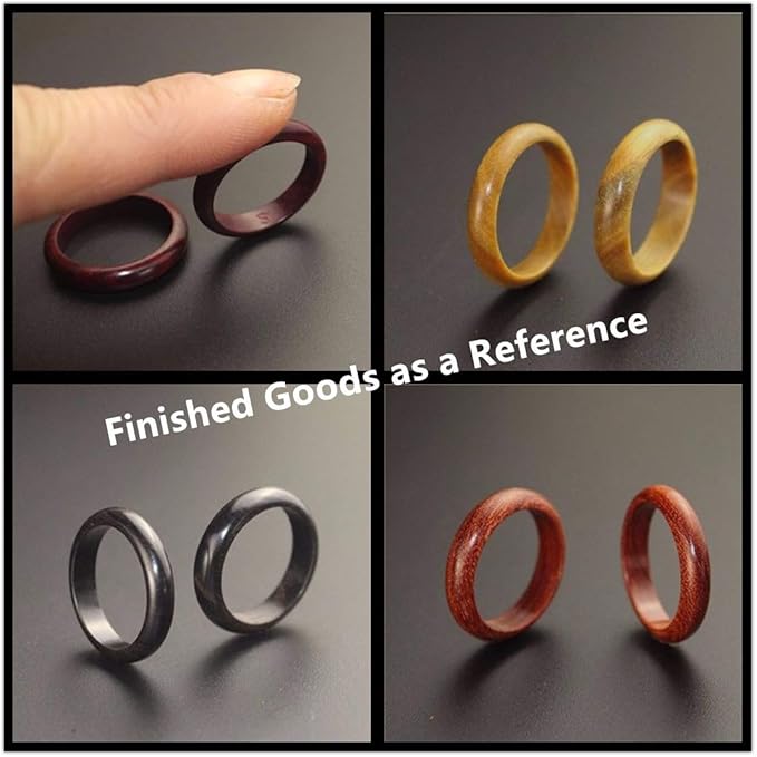 DEUXPER Sandalwood Ring Craft Kit - DIY Make Your Own Jewelry Ring - Craft Project for Adults, Teens, Kids, Beginners - Great Gift (Ring Material 6 Pcs)...