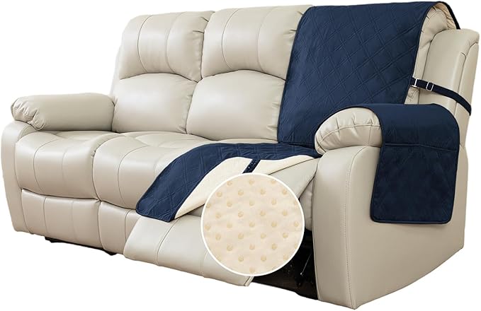 TOMORO Non-Slip Recliner Sofa Cover - 100% Waterproof Recliner Chair Slipcover Furniture Protector, Washable Couch Cover with Elastic Straps for Dog and Kids, Gray, 23 Inch Right