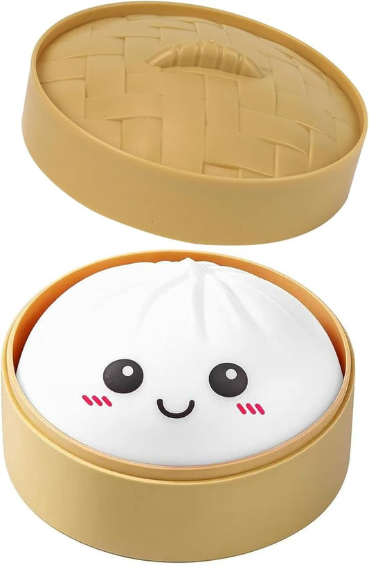 Dumplings Squishy, Mystery Dumplings Squishy, Sensory Squeeze Toy for Stress Relief, Soft Squeeze Decompression Dough for Adults Classroom Prizes & Party Favors (White)