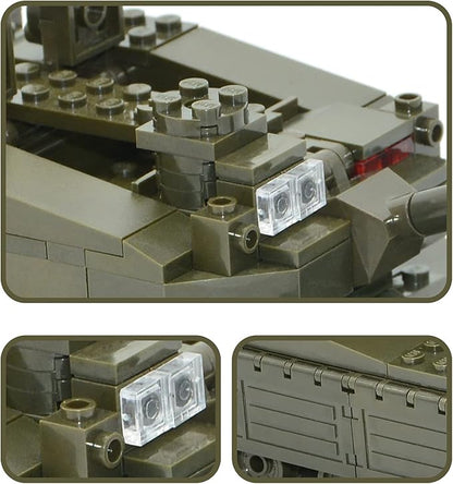QLT Military Tank Building Blocks Set,Merkava WW2 Military Tank Armed Tank with 5 Soldier Figures,Toys Gift for Boys 8-12(343 Pcs)