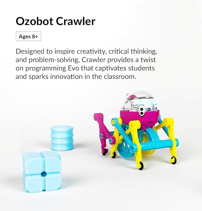 Crawler for Evo Robot - Interactive Programming Accessory, Enhances STEM Education, Develops Critical Thinking, Ideal for Kids Ages 8-13, Surprise Colors, 6 Kits, Evo Required Not Included