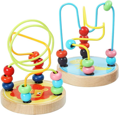 Bead Maze Toy for Toddlers Wooden Colorful Roller Coaster Educational Circle Toys Learning Preschool Toys Birthday Gift for Boys and Girls