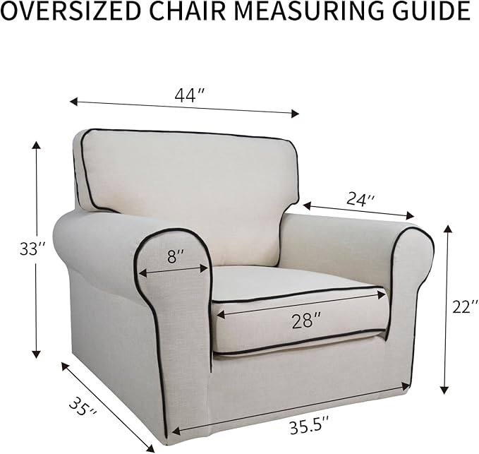 PureFit Reversible Quilted Sofa Cover, Water Resistant Slipcover Furniture Protector, Washable Couch Cover with Non Slip and Elastic Straps for Kids, Dogs (Oversized Chair, Sage Green/Ivory)