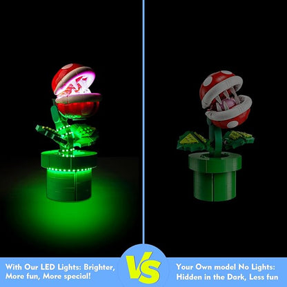 LED Light Kit Compatible with Lego Piranha Plant 71426 Set DIY Creative Lighting Set Accessories Compatible with Lego Mario Piranha 71426 Building Set (Lights Only, No Models)