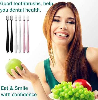 GoldDawn Extra Soft Toothbrush for Sensitive Teeth and Gums， Micro Fur Manual Toothbrush with 20000 Ultra Soft Bristle, Excellent Cleaning Effect， Perfect for Kids & Adults (6 Pack)