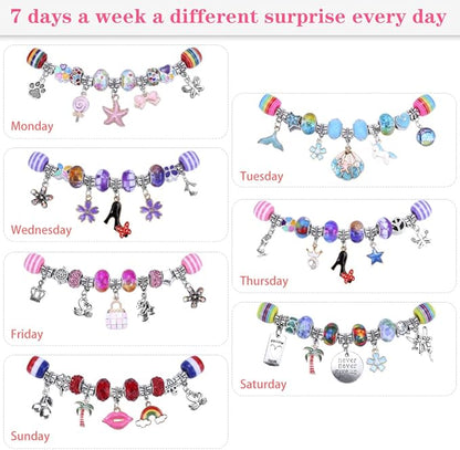 VICTLOV Charm Bracelet Making Kit, DIY Craft for Girls, Unicorn/Mermaid Crafts Gifts Set for Arts and Crafts for Girls Teens Ages 5-12