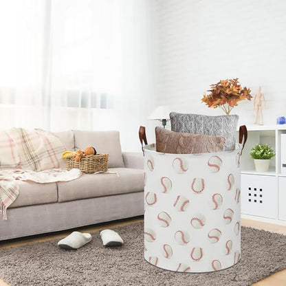 CLOCOR Kids Laundry Basket,Waterproof Baby Boys Nursery Hamper,Collapsible Fabric Storage Container,Toys Bin,Room Decor,Gift Basket（Baseball