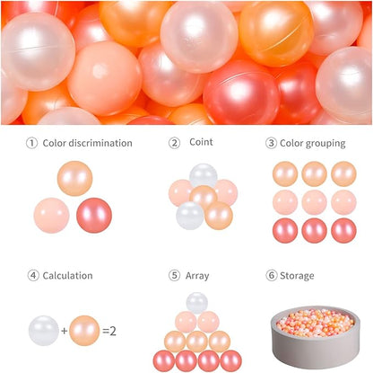 GOGOSO Ball Pit Balls for Toddles, Kids Plastic Balls for BallPit, Pool, Baby Party Accessories, Birthday Decoration 50 100 200 500 1000