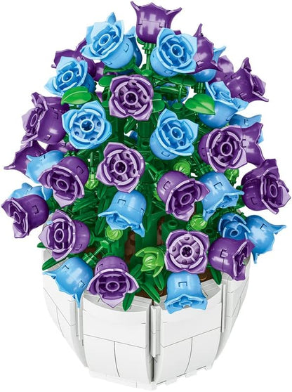 Bellflower Bouquet Building Block Set, 526 Pcs Mini Building Block Bouquet Building Block Set, Flower Building Toys, Creative Building Block Plant Series, Gift for Adults and Kids