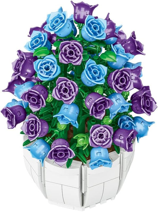 Bellflower Bouquet Building Block Set, 526 Pcs Mini Building Block Bouquet Building Block Set, Flower Building Toys, Creative Building Block Plant Series, Gift for Adults and Kids