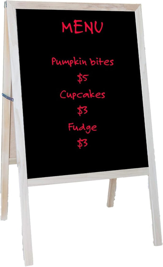 Flipside Products Marquee Easel, Natural Hardwood, White Dry Erase/Black Dry Erase, Menus, Announcements, Restaurants, Coffee Shops, Sale