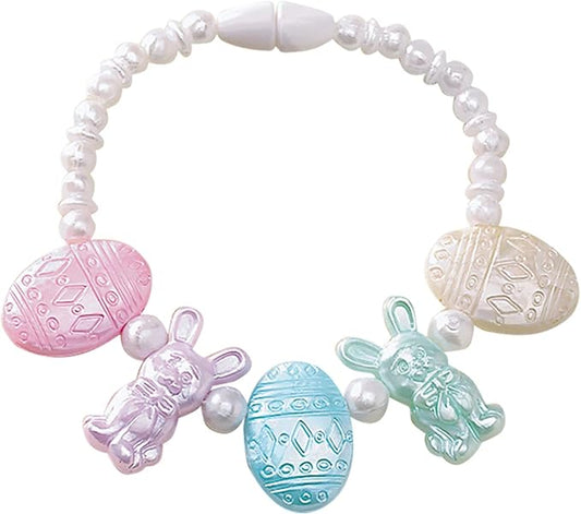 Amscan Pastel Egg & Bunny Plastic Bracelet, 5", Multicolor
