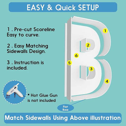 3FT Tall Mosaic Balloon Frame Letters Big Marquee Light Up Letters DIY Kit for Birthday Party Wedding Backdrop Decor Letter B Pre-Cut Foam Board