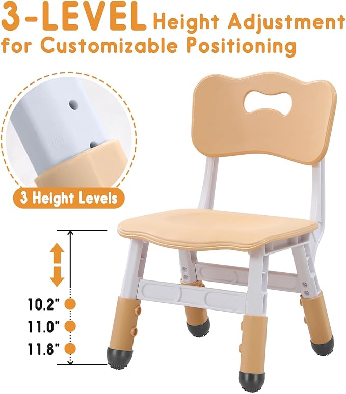 Kids Chair Adjustable Height Children Chairs Suitable for Children Age 2-8 with Foot Covers for Home Classroom Kindergarten and Children's venues Two-Pack