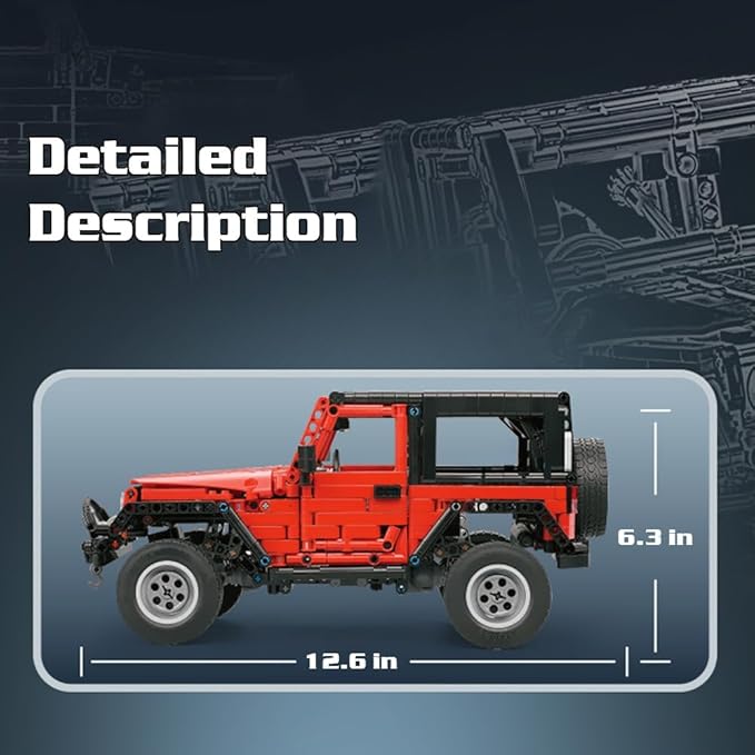 RiceBlock Off-Road Vehicle Model Building Setfor Adult Challenging, Car Building Toys Boys Aged 8 and Above, 1287 Pieces Compatible with Lego