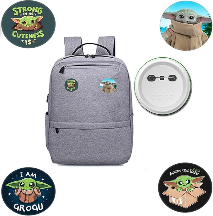 Baby Yoda Birthday Party Supplies, 109 Pack Party Favors - 12 Pack Bracelets, 12 Pack Keychains, 12 Pack Button Pins, 1 Pack Tattoo Sticker Set of 72 Stickers for Birthday Party Decorations