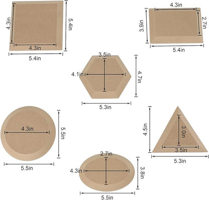 Ceramics Plate Forming Molds, Pottery Molds for Clay Pottery Handbuliding Plates, 6 Shapes Various Sizes Ceramics Pottery Tools and Supplies (6)