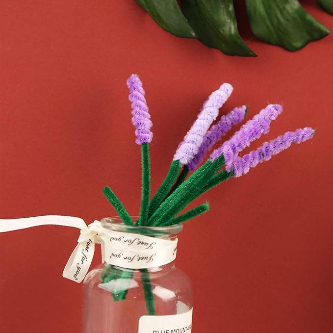 100 Pieces Pipe Cleaners Chenille Stem, Solid Color Pipe Cleaners Set for Pipe Cleaners DIY Arts Crafts Decorations, Chenille Stems Pipe Cleaners (Green)