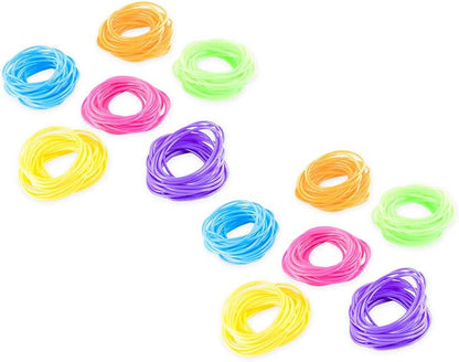Super Z Outlet 80s Colorful Retro Rock Pop Star Rainbow Diva Disco Jelly Neon Gel Stretchable Bracelets Bands for Theme Events, Assortment, Toy Party Favor Prizes (Assorted 288pk)