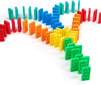 Bulk Dominoes Kinetic Domino Kit | Dominoes Set, STEM STEAM Small Toys, Family Games for Kids, Kids Toys and Games, Building, Toppling, Chain Reaction Sets (68pc)