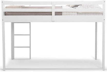 Delta Children Twin Loft Bed with Guardrail and Ladder (Coordinates with Disney Princess & JoJo Siwa Tents Sold Separately), White
