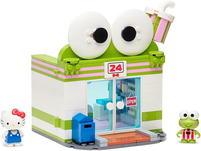 BLDR Hello Kitty and Friends Keroppi Mart Building Set with Hello Kitty and Keroppi Minifigures - Gift for Kids, Girls, Sanrio, and Kawaii Fans Ages 8+, 0103