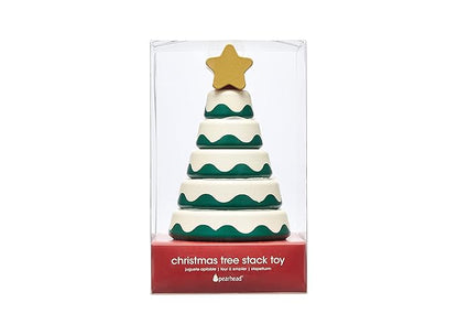 Pearhead Wooden Christmas Tree Stacking Toy, Holiday Nursery Décor & Stacking Rings for Baby, Perfect for Festive Playtime, Seasonal Celebrations, and Christmas-Themed Developmental Fun