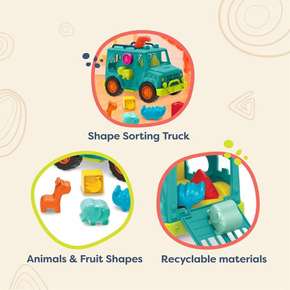 B. toys- Rollin' Animal Rescue- Shape Sorter Truck – Shape Sorting Toy – Toy Truck for Toddlers, Kids – Educational Play – 12 Months +